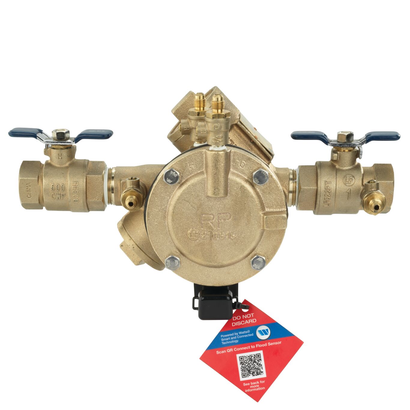 Febco 825Y-QT-FS Reduced Pressure Zone Assembly Backflow Preventer Y-Pattern Quarter Turn Shutoff w/ Flood Sensor Contains Lead Bronze 1" | F825EBV