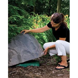 30" x 23" x 18" Polyethylene Riverbed Brown Backflow Rock Enclosure | MOC109RB