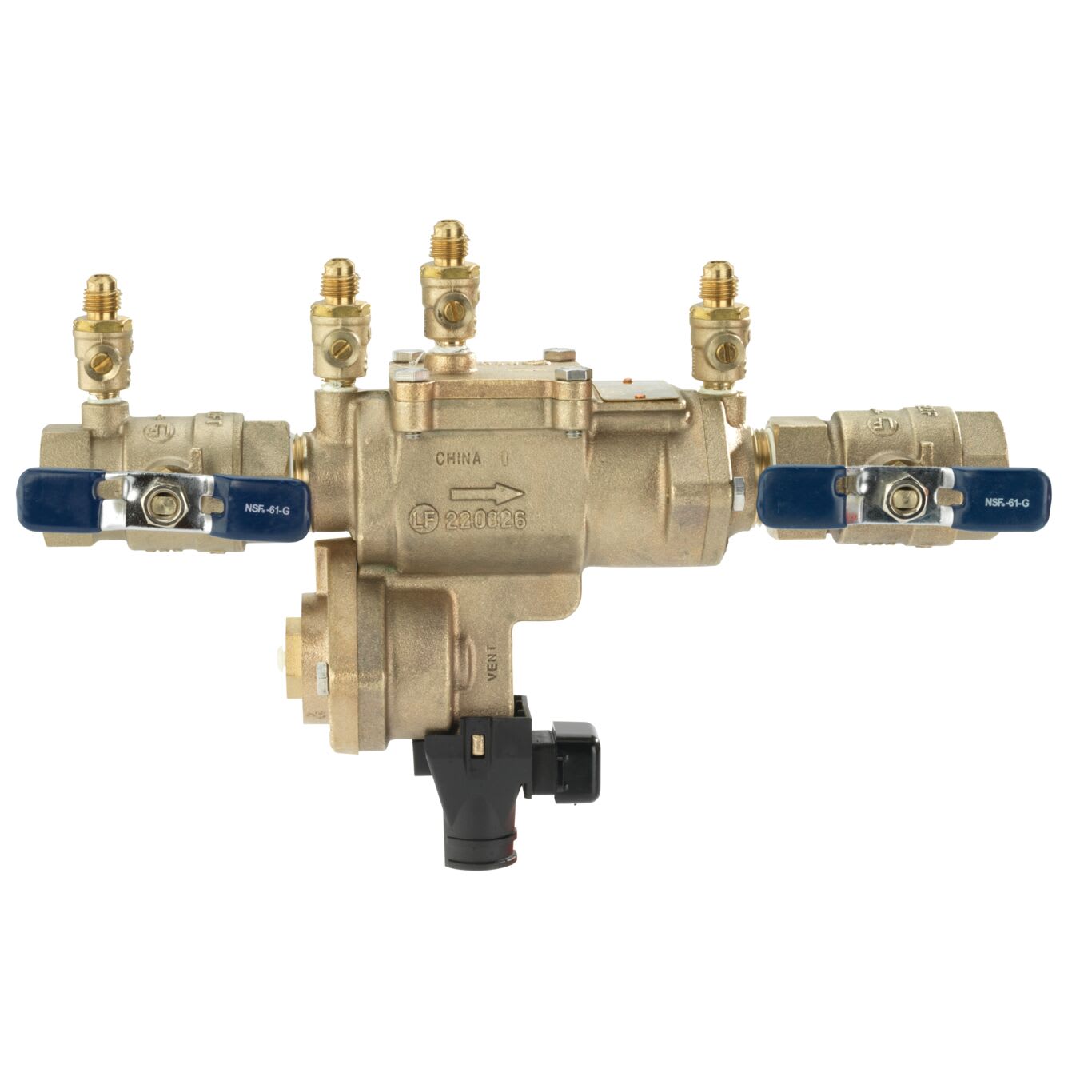 Febco 860-QT-FS Reduced Pressure Zone Assembly Backflow Preventer Quarter Turn Shutoff w/ Flood Sensor Small Diameter Contains Lead Bronze 3/4" | F1312