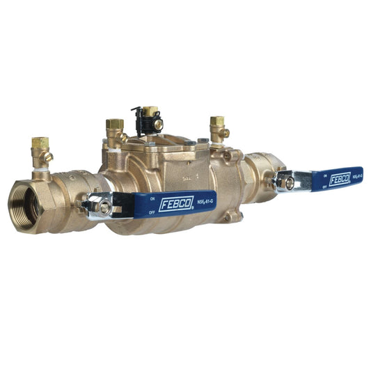 Febco 850-QT-FZ Double Check Valve Assembly Backflow Preventer Quarter Turn Shutoff w/ Freeze Sensor Contains Lead Bronze 2" | T1116