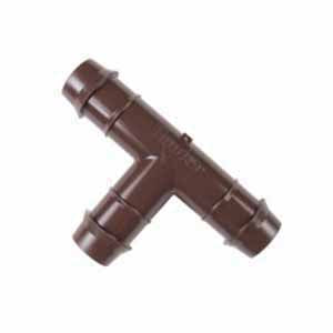 Insert Tee, 17 mm Barb Brown Acetal
