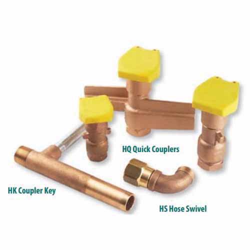Quick Coupling Valve, 1"Female Red Brass 2-Piece Wing