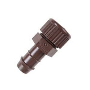 17 mm x 1/2" Barb x MIPT Brown Polypropylene Barb to End Cap | HTRPLDCAP