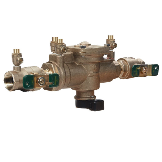 Watts 009M2-QT-FS Reduced Pressure Zone Assembly Backflow Preventer Quarter Turn Shutoff w/ Flood Sensor Contains Lead Bronze 1" | 88004053